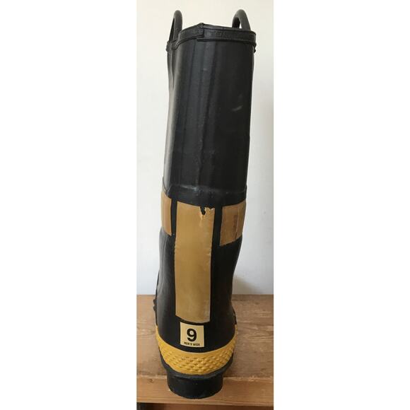 Vtg Servus Firebreaker Rubber Firefighter Steel Toe Rubber Rain Boots 9 Wide USA main image 6